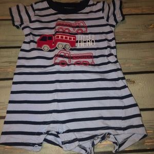 Fire truck Romper EUC